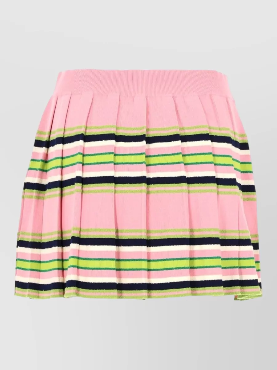 Casablanca Striped Pleated Mini Skirt