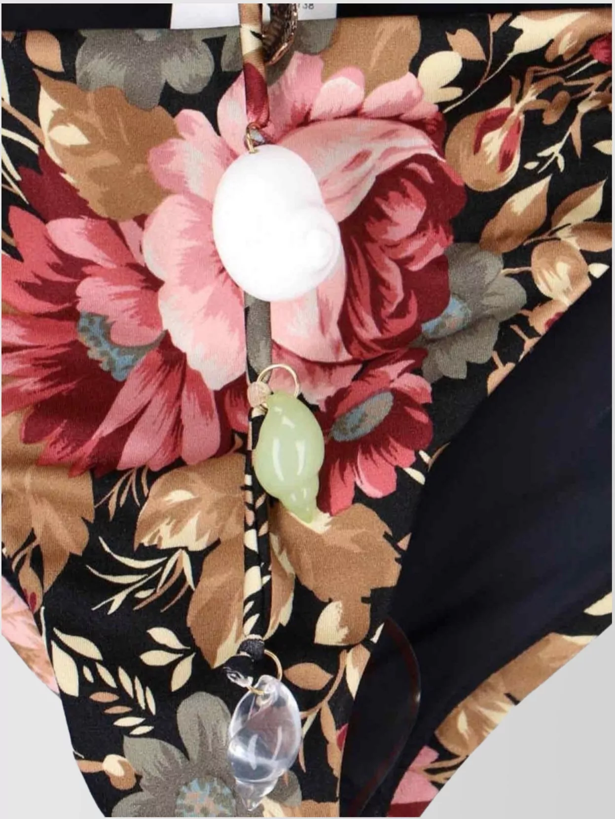 Chloé Floral Print Beaded Trim Coverups