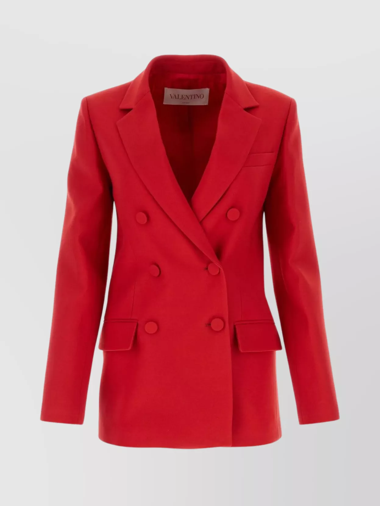 Valentino Wool Blend Blazer With Slit And Pockets In Red