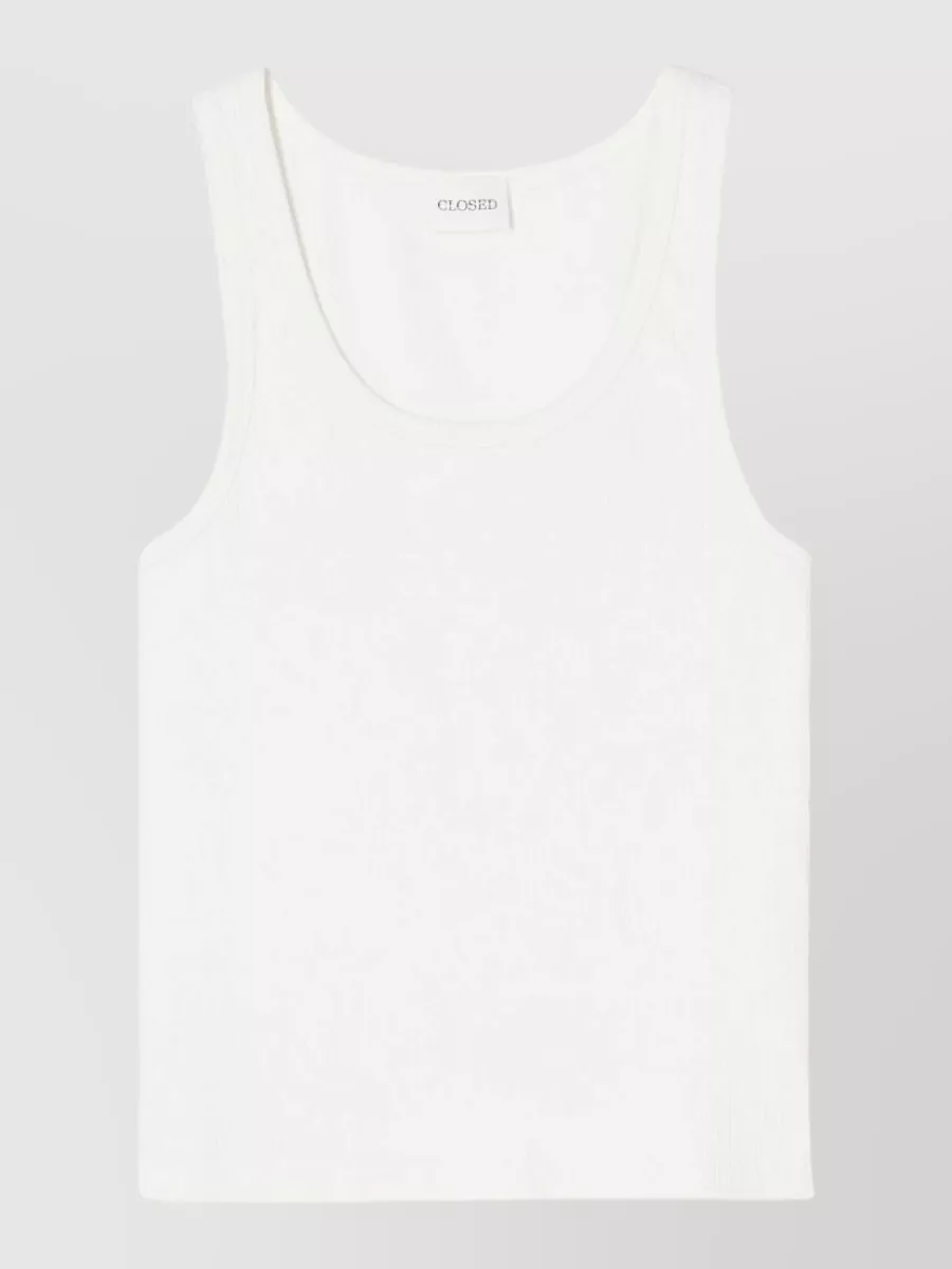 Closed Ribbed cotton sleeveless tank top