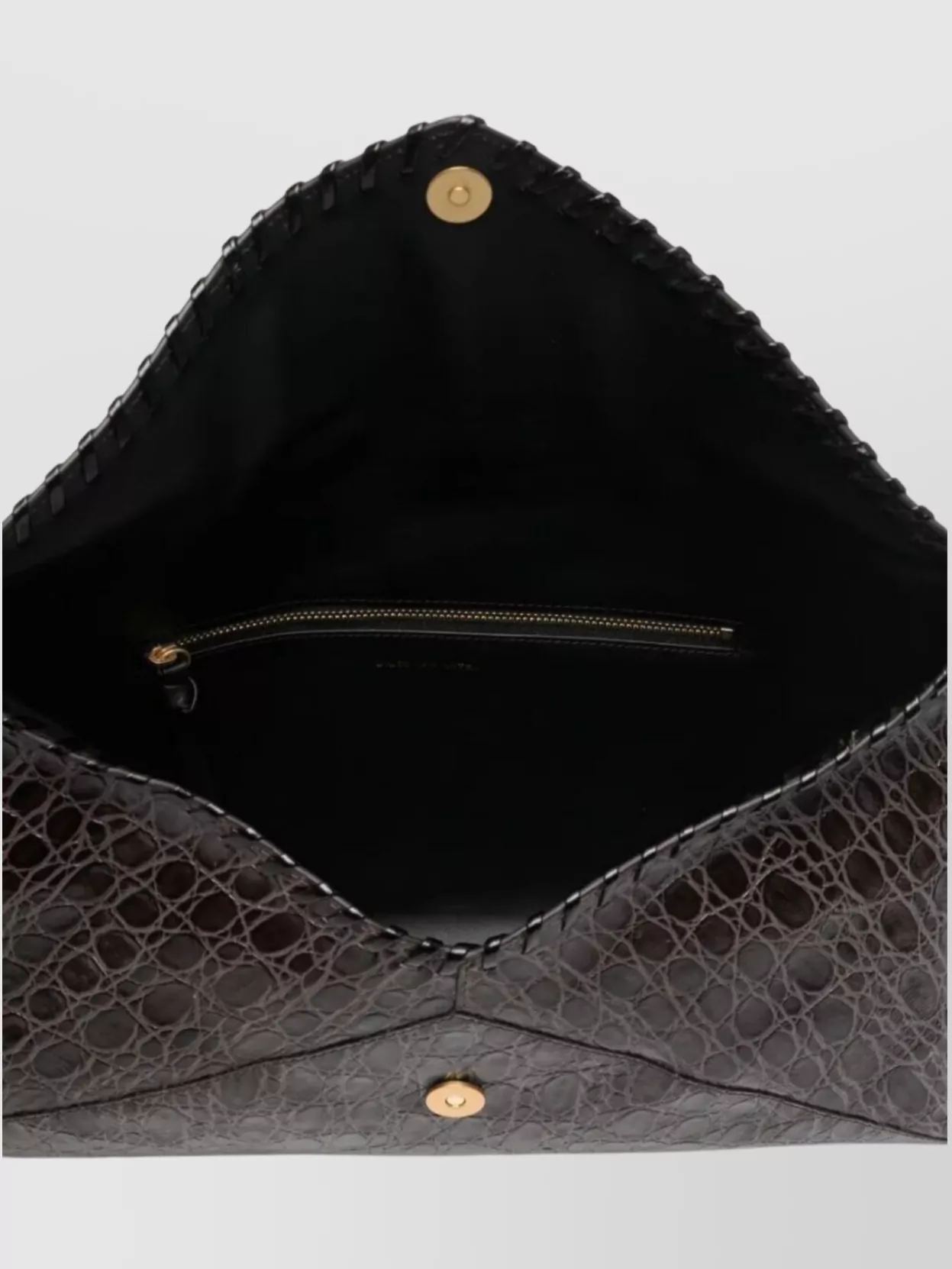 Dries Van Noten Crocodile Effect Shoulder Bag Detachable Strap
