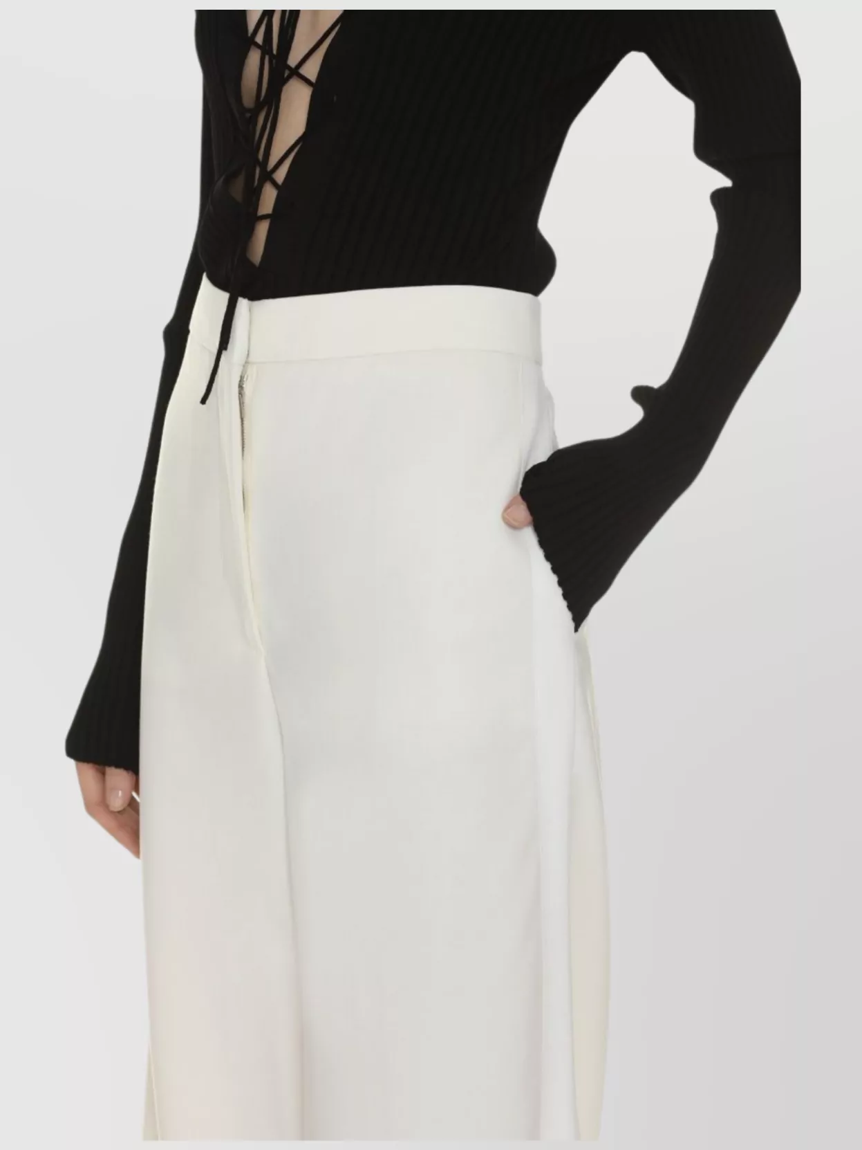 Stella Mccartney Wool Trousers With High Waist And Wide Leg