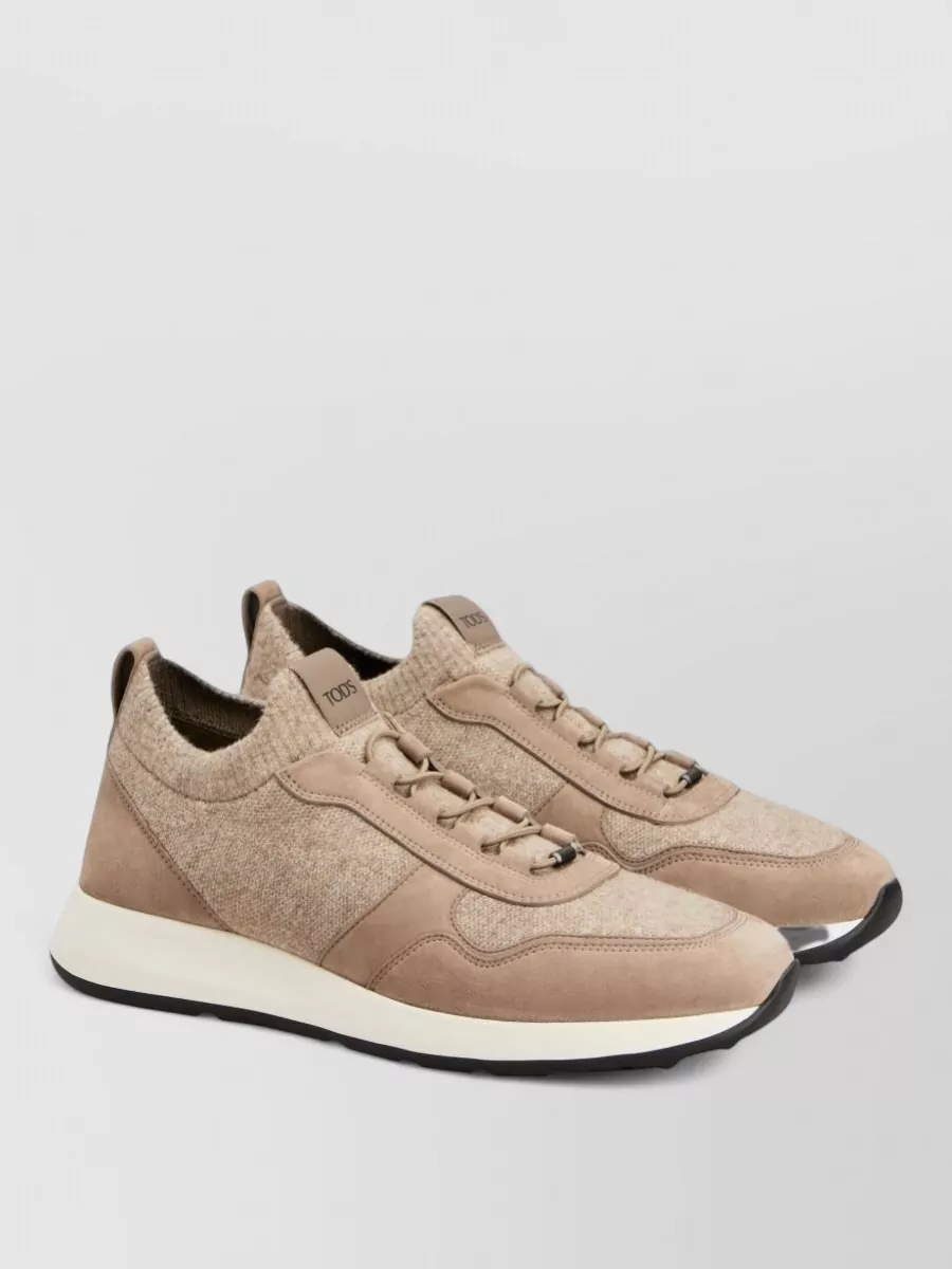 Tod's leather knit low-top sneakers