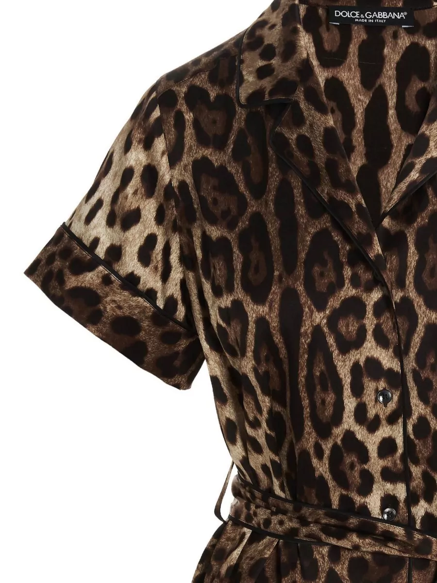 Dolce&Gabbana Silk Leopard Print Short Sleeve Shirt