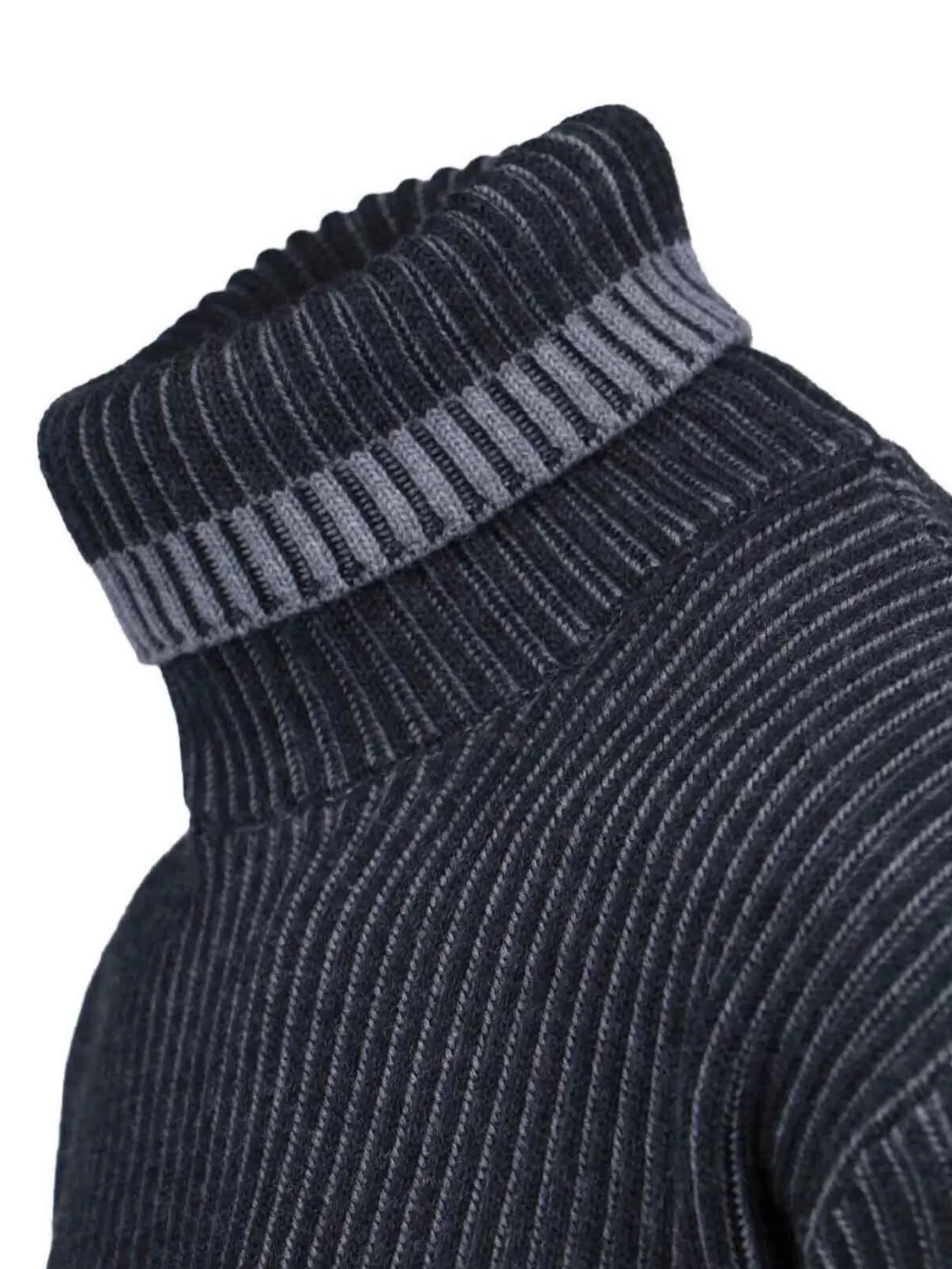 Stone Island Ribbed Turtleneck Sweater Contrast Trim
