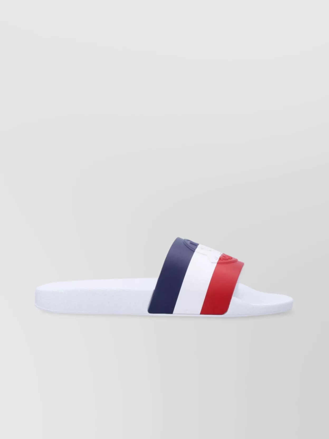 Shop Moncler Basile Slides Tricolor Strap