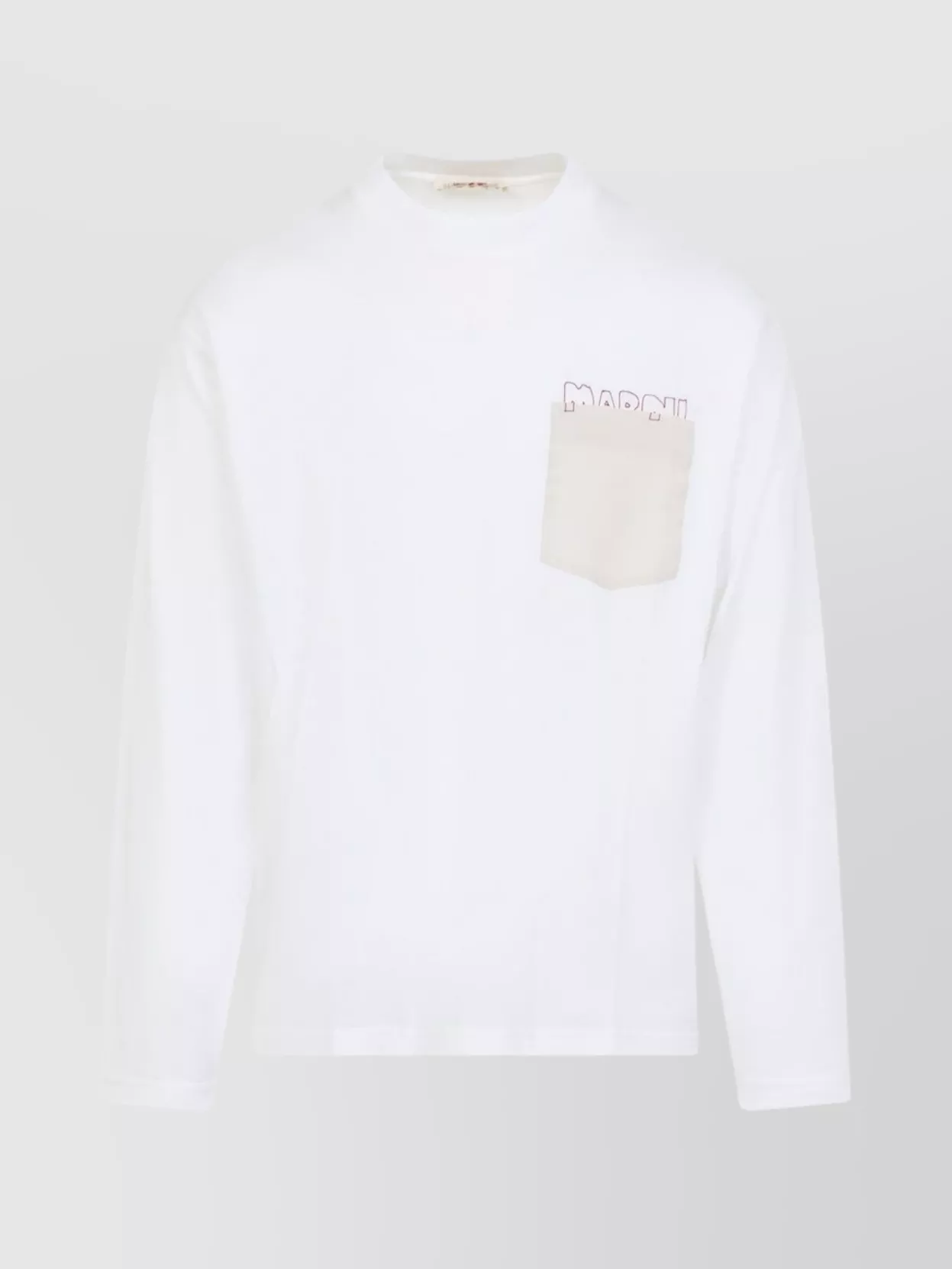 Marni T-shirt With Chest Pocket And Long Sleeves