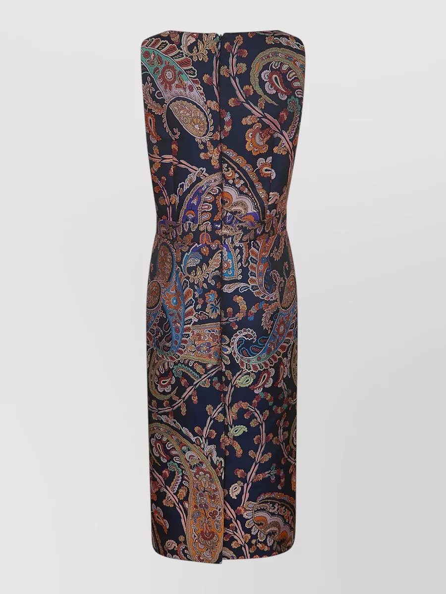 Etro Square-Neck Midi Sheath Dress