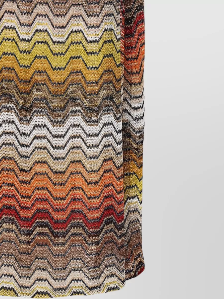 Missoni Metallic V-Neck Long-Sleeve Side-Slit Maxi Dress