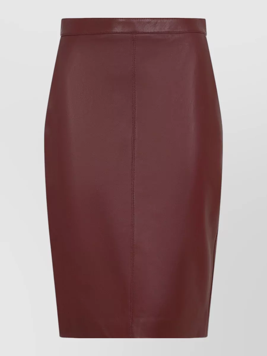 Saint Laurent High Waist Midi Skirt Knee Length Seams