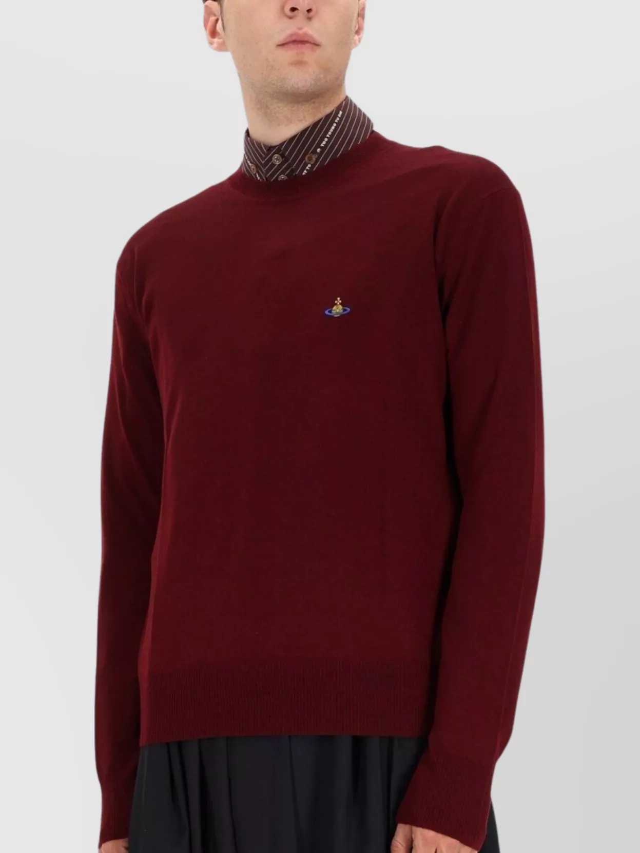 Vivienne Westwood Long Sleeve Ribbed Cuff Crew Neck Sweater