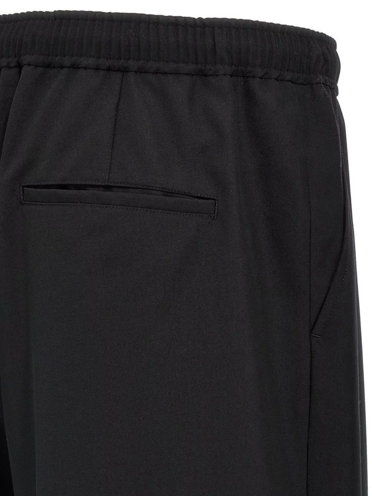 Comme Des Garçons Wool Trousers With Elastic Waistband And Wide Leg
