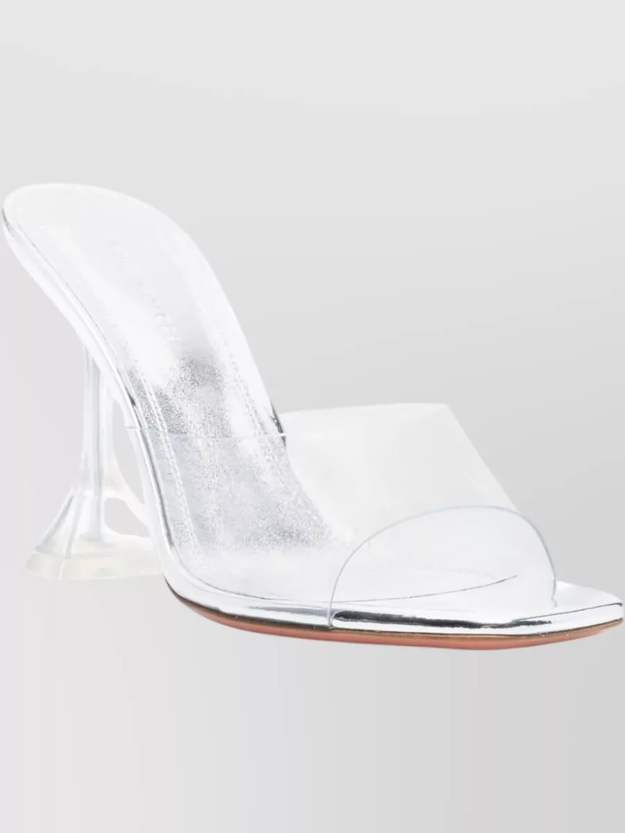 Amina Muaddi Lupita Mules Square Toe Sculptural Heel