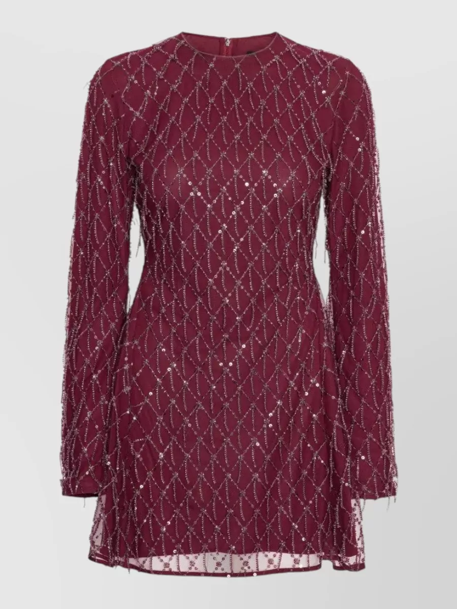 Rotate sequined flared mini dress