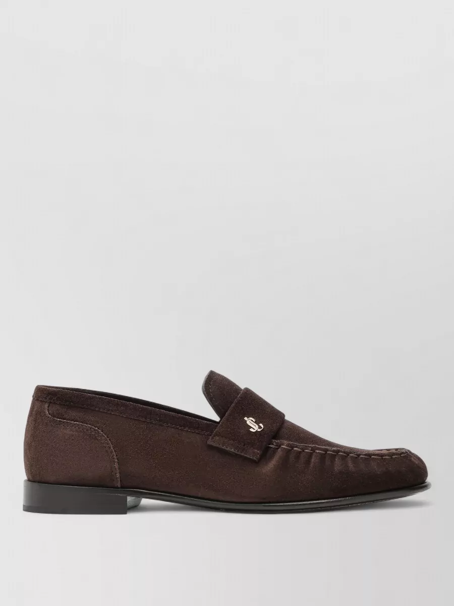 Jimmy Choo Loafers Suede Finish Stitch Detailing Design