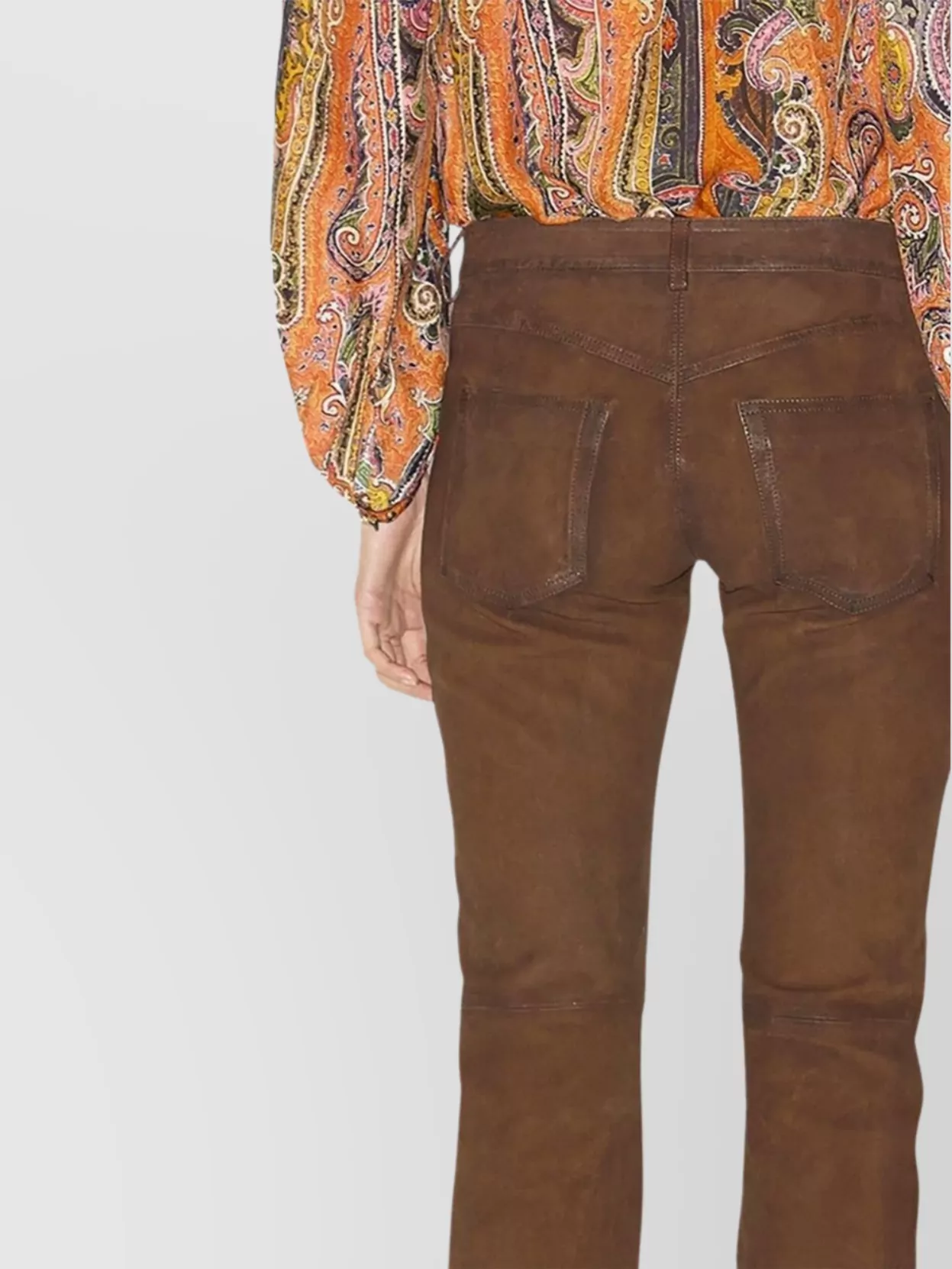 Isabel Marant Vanel Lace-up Suede Straight-leg Pants
