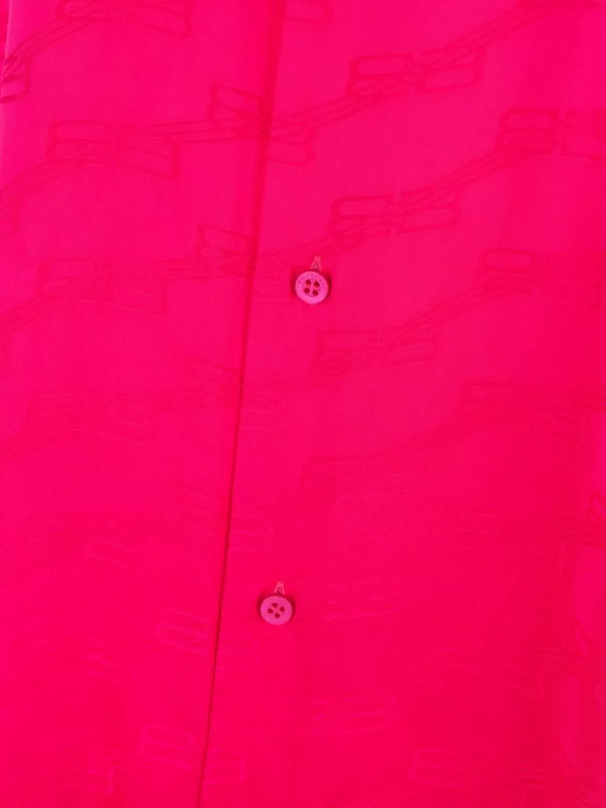 Balenciaga Regular Fit Long Sleeve Jacquard Logo Shirt In Red