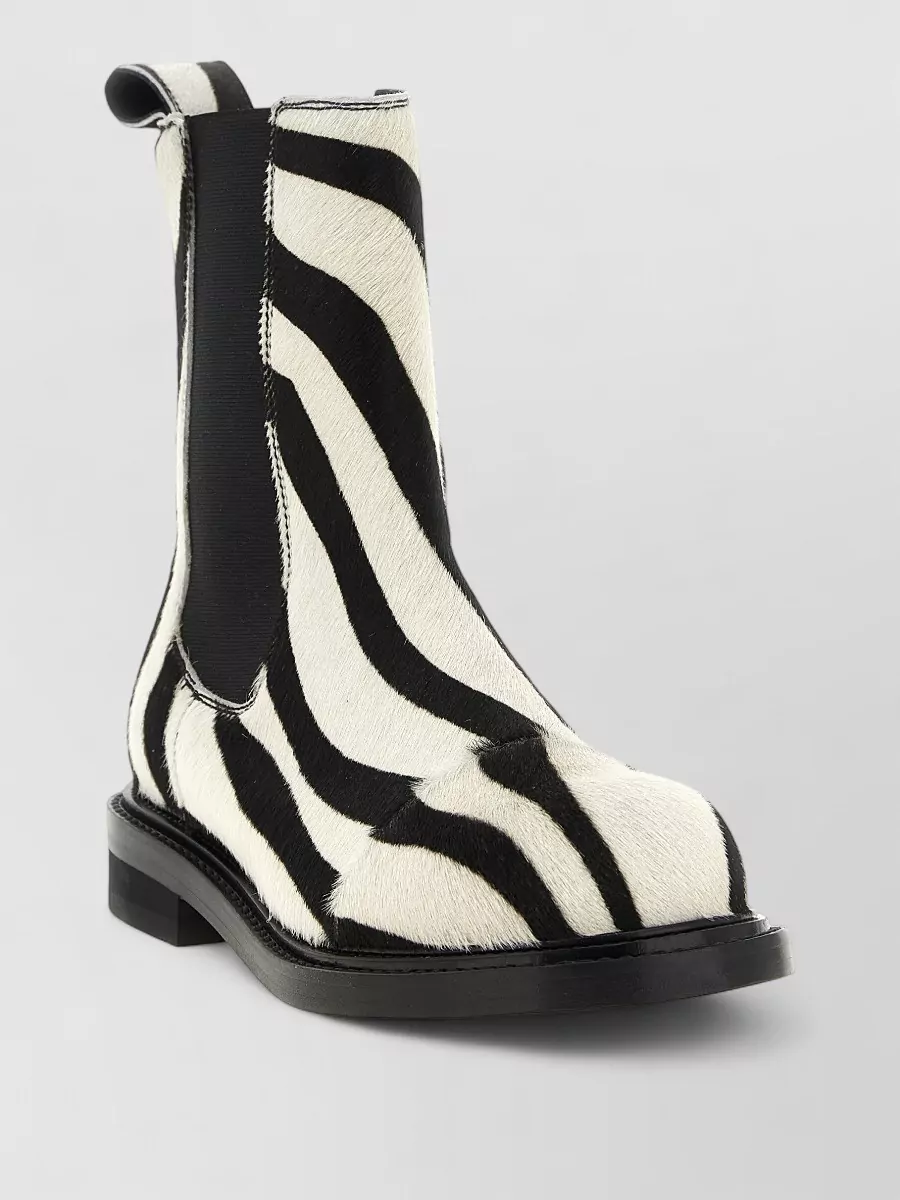 Moschino leather zebra-print ankle boots