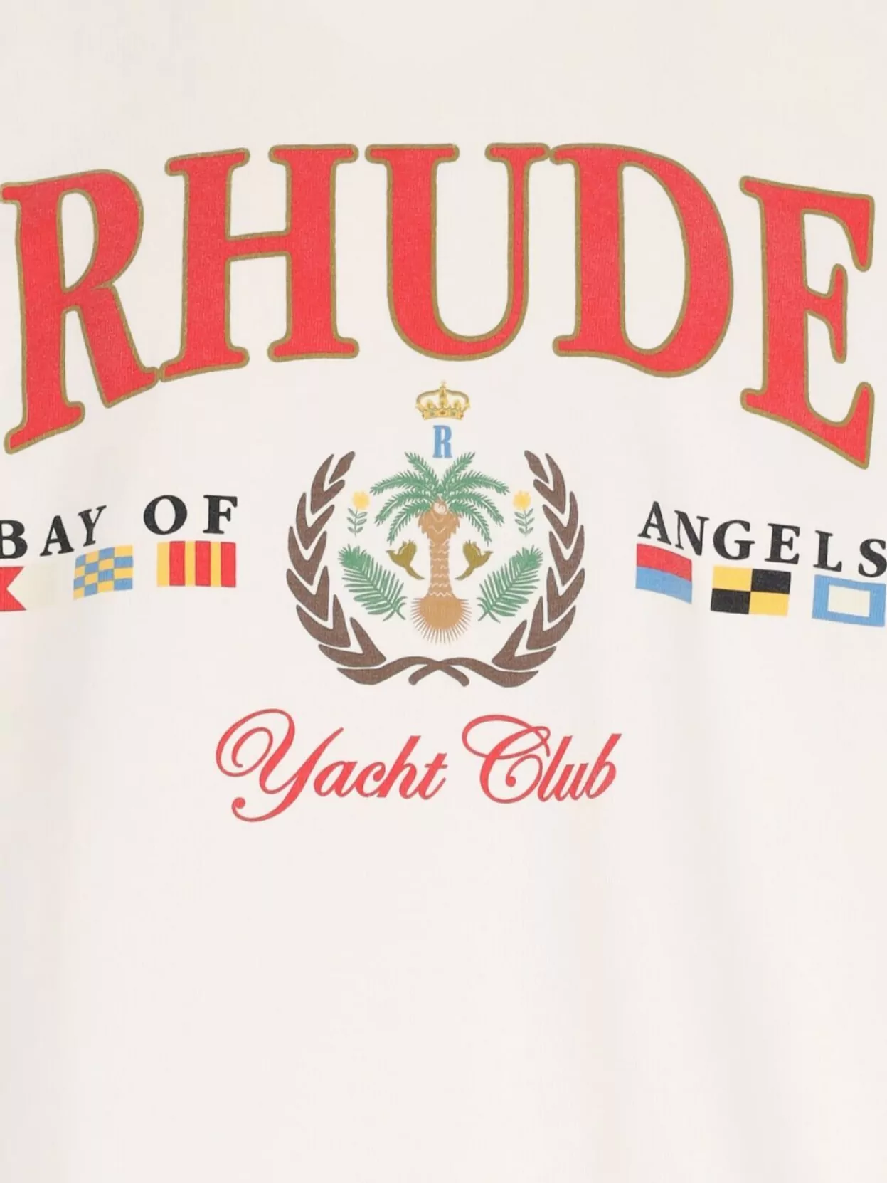 Rhude Crew Neck Graphic Print Short Sleeves In White