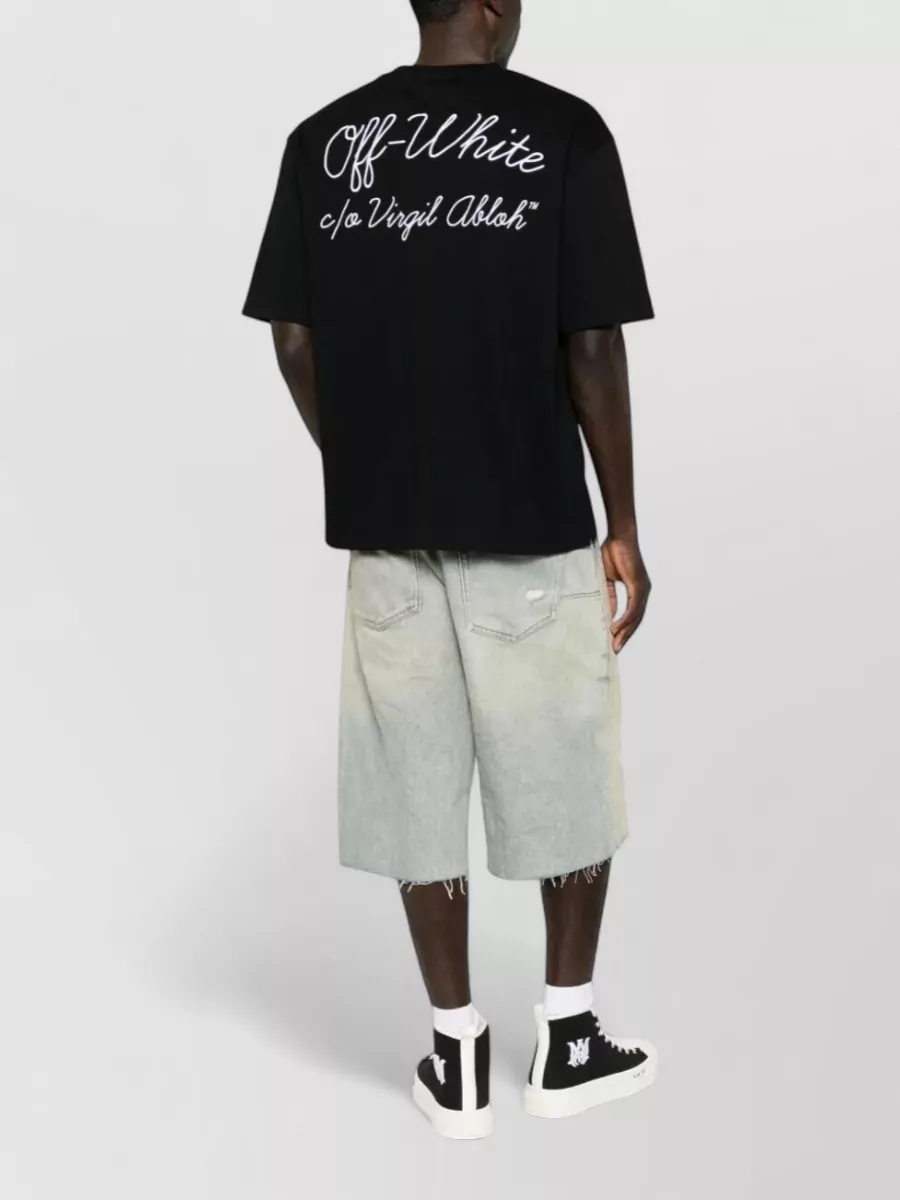Off-White Embroidered Logo Cotton T-Shirt