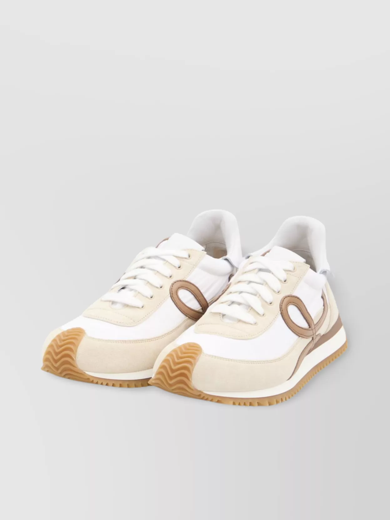 Loewe Flow Runner Leather-trimmed Shell And Suede Sneakers In White