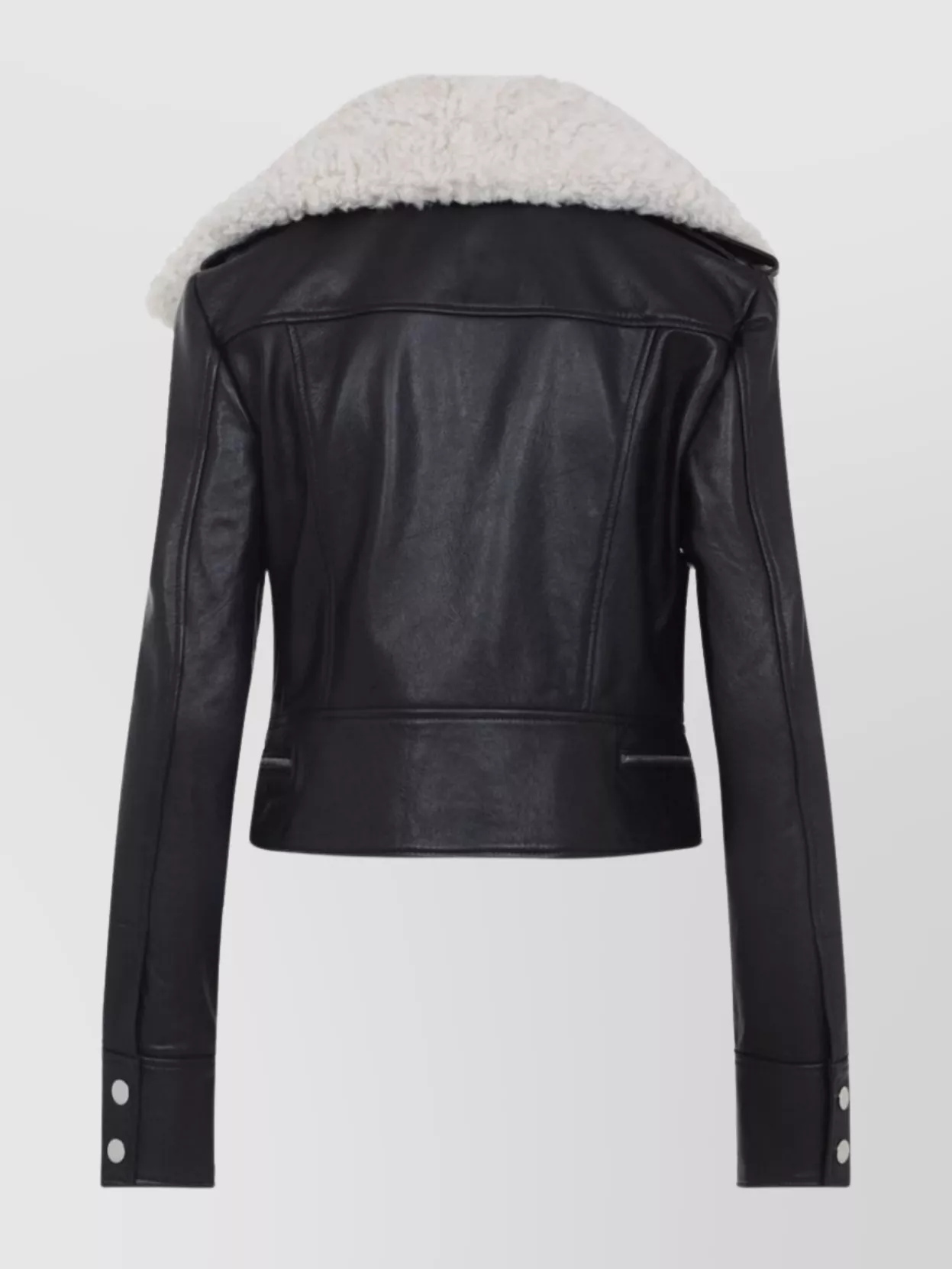 Sportmax Toscana Cropped Leather Biker Jacket In Black
