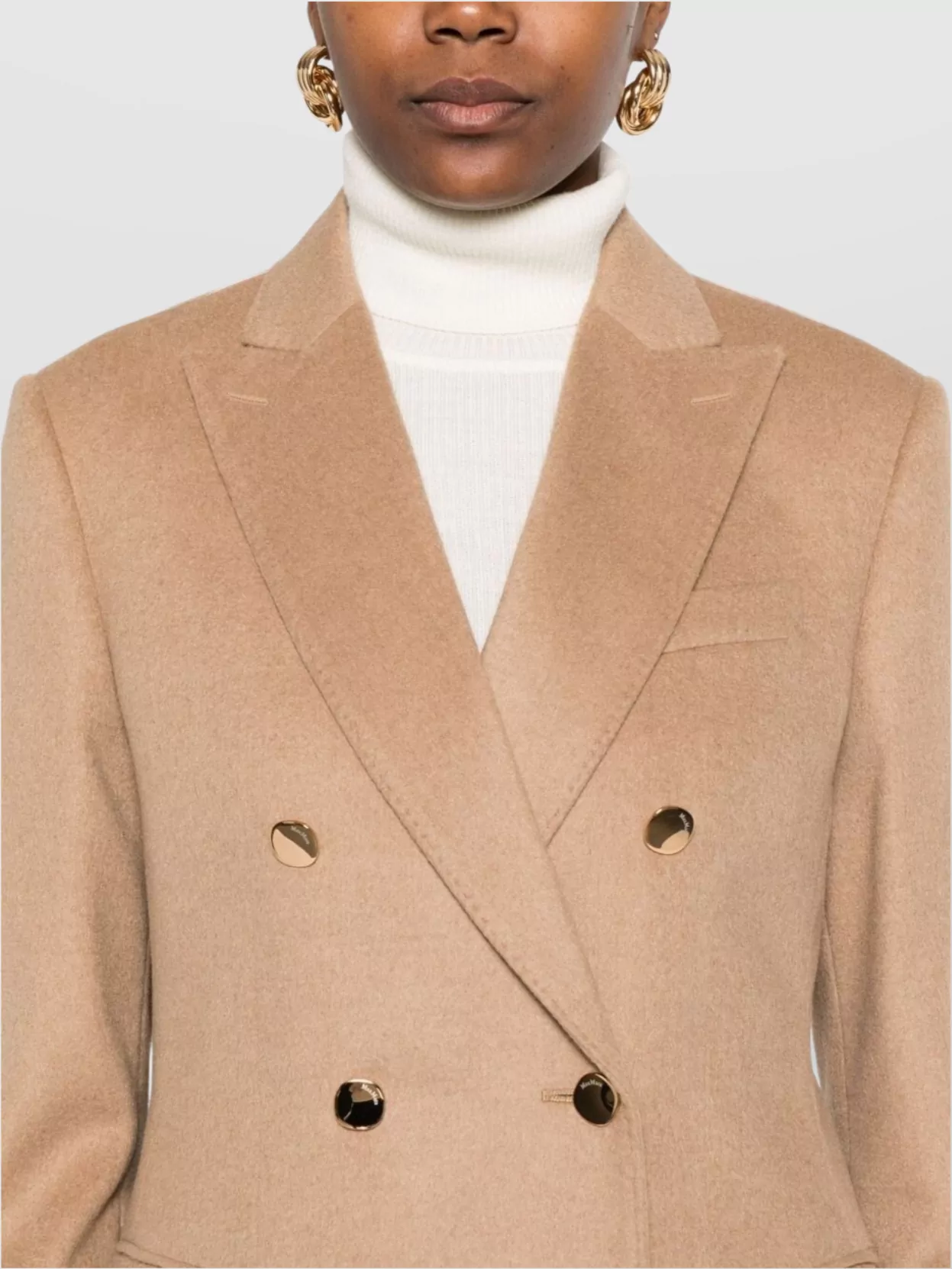 Max Mara Double-Breasted Wool Jacket Back Vent