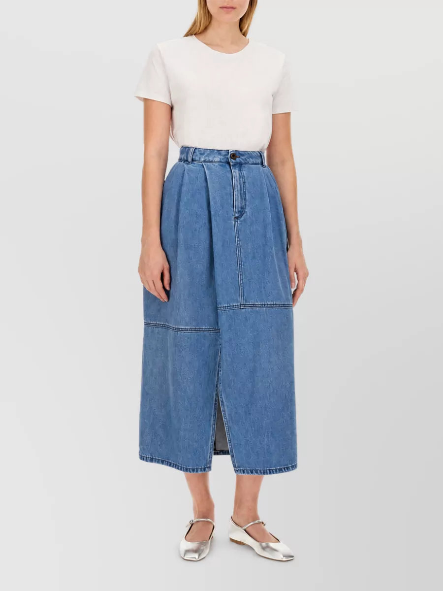 Alysi Denim Midi Skirt