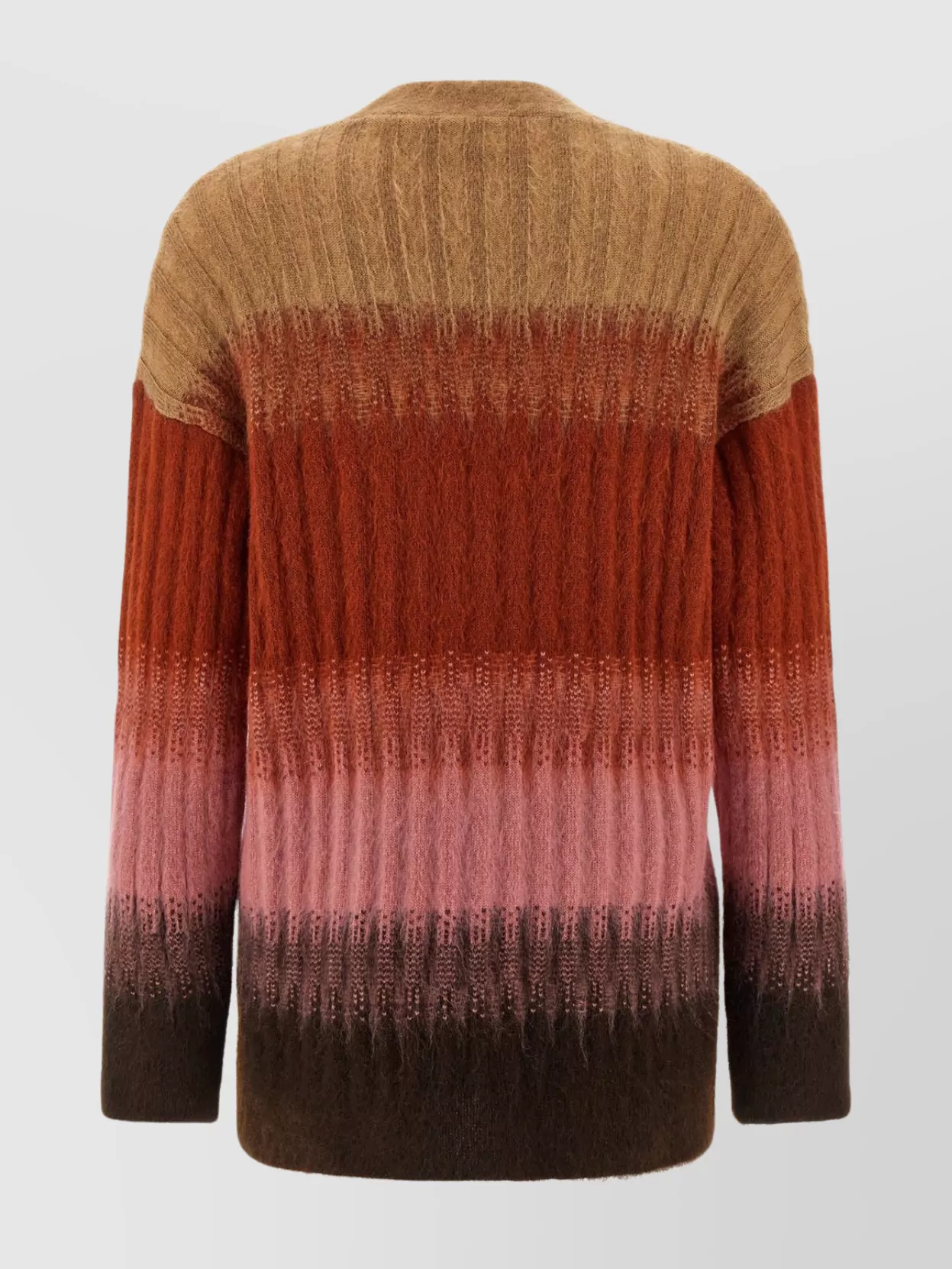 Fendi Gradient Knit Cardigan Featuring Front Pockets In Multi