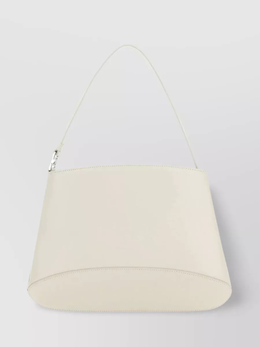 Shop Low Classic Structured Leather Shoulder Bag In Cream