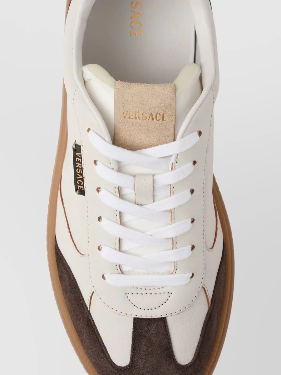 Versace Lambskin Leather Low-Top Sneakers