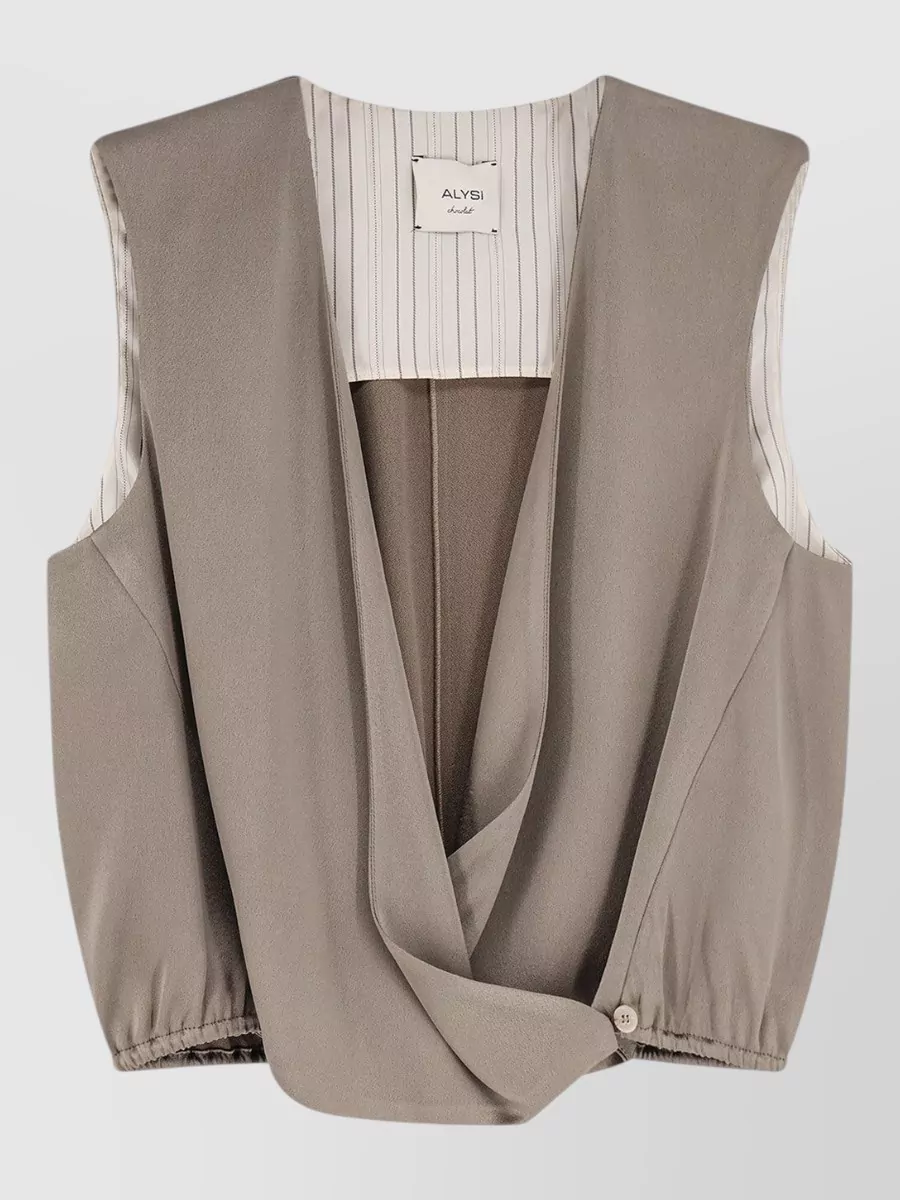 Alysi v-neck sleeveless satin top