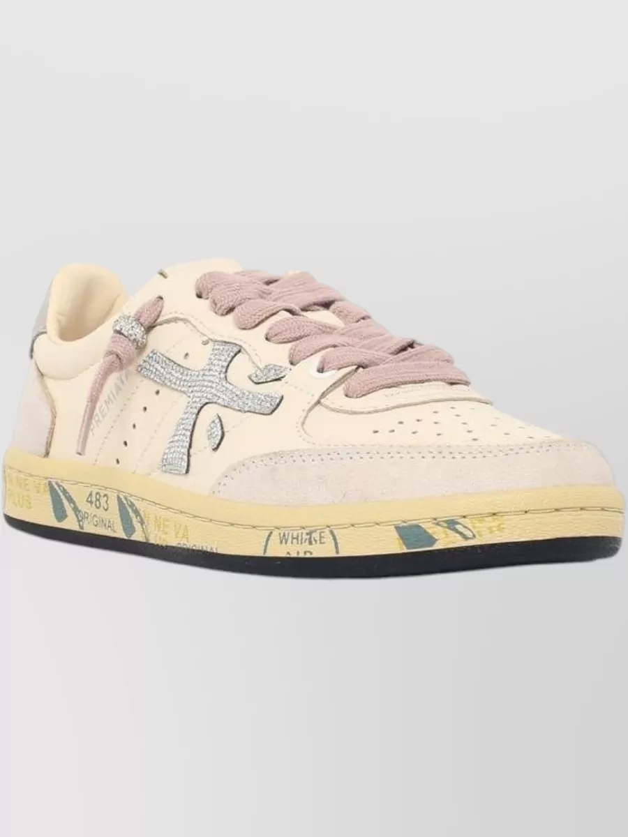 Premiata Calfskin Leather Lace-Up Sneakers