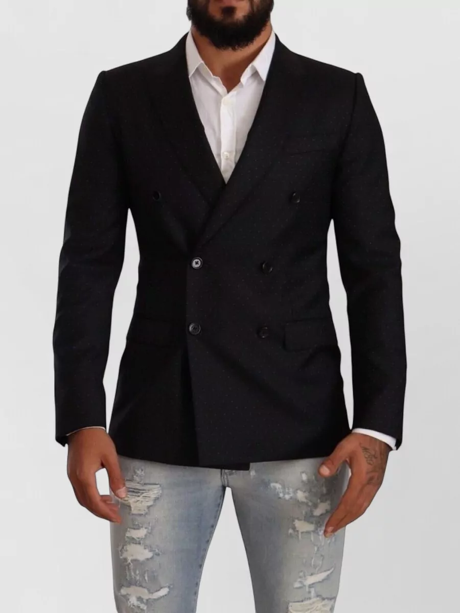Dolce&Gabbana Virgin wool dotted double-breasted blazer