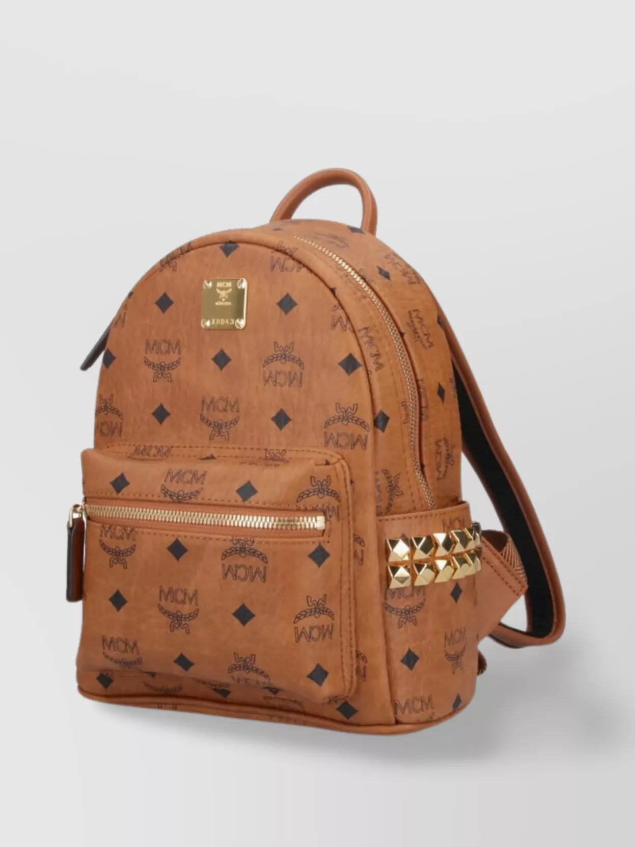 Mcm Luxe Studded Backpack Gold Hardware