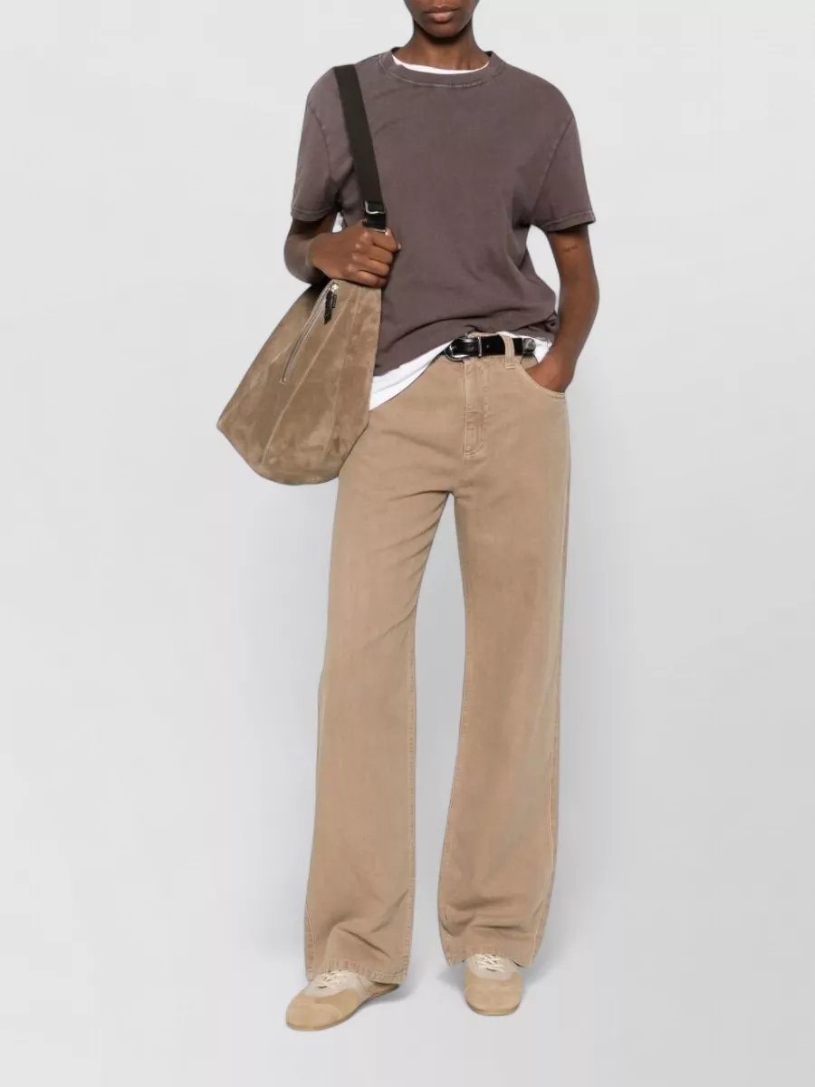Brunello Cucinelli Cotton Linen Straight-Leg Trousers
