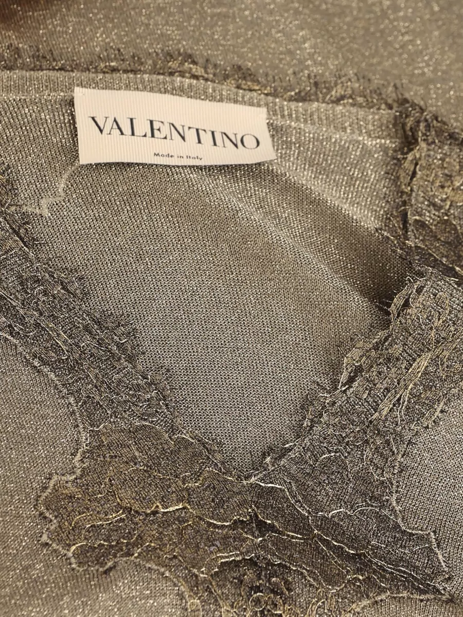 Valentino Garavani Metallic Knit V-Neck Jumper