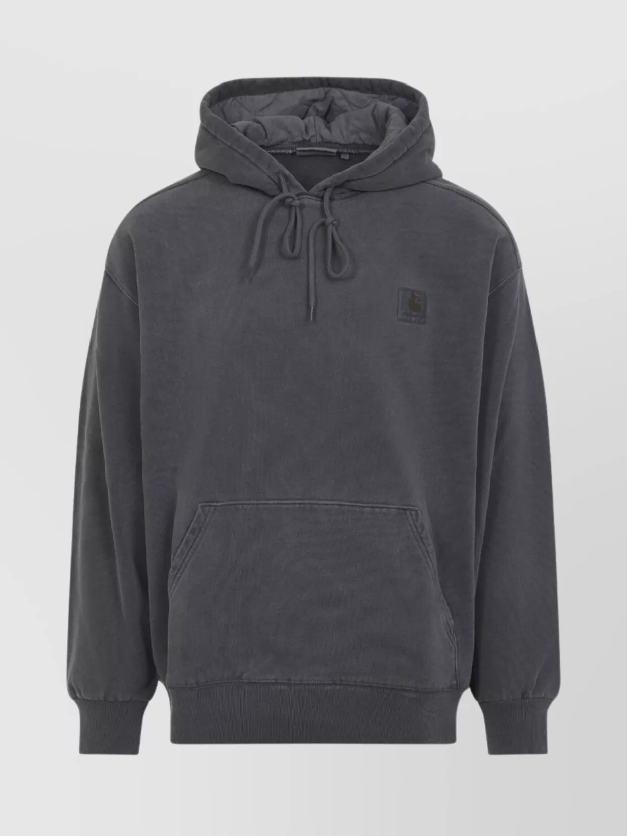 Carhartt Hooded Cotton Vista Sweater With Tonal Details And Logo Patch In Gray