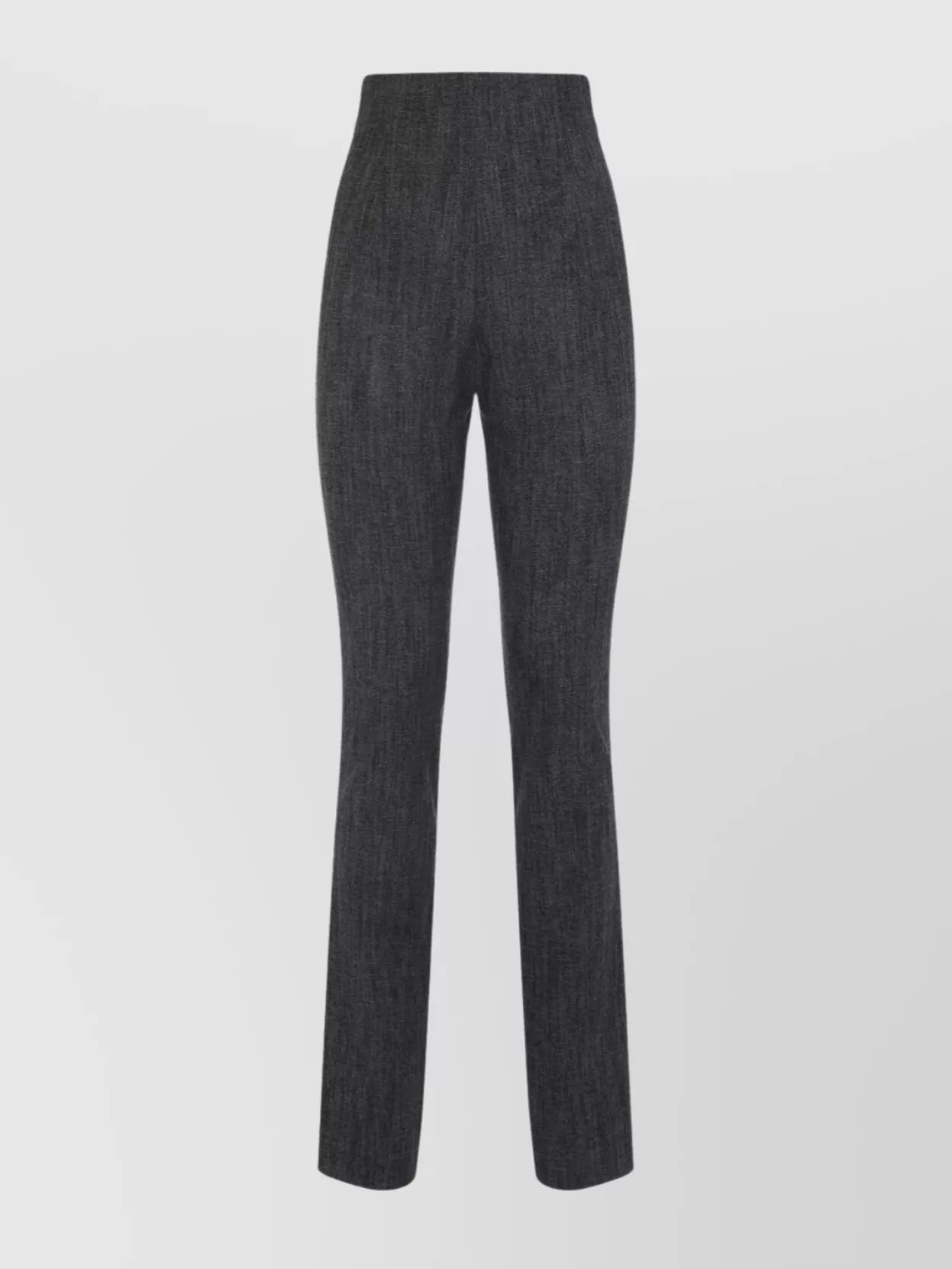Alberta Ferretti High Waist Slim Fit Wool Trousers In Black