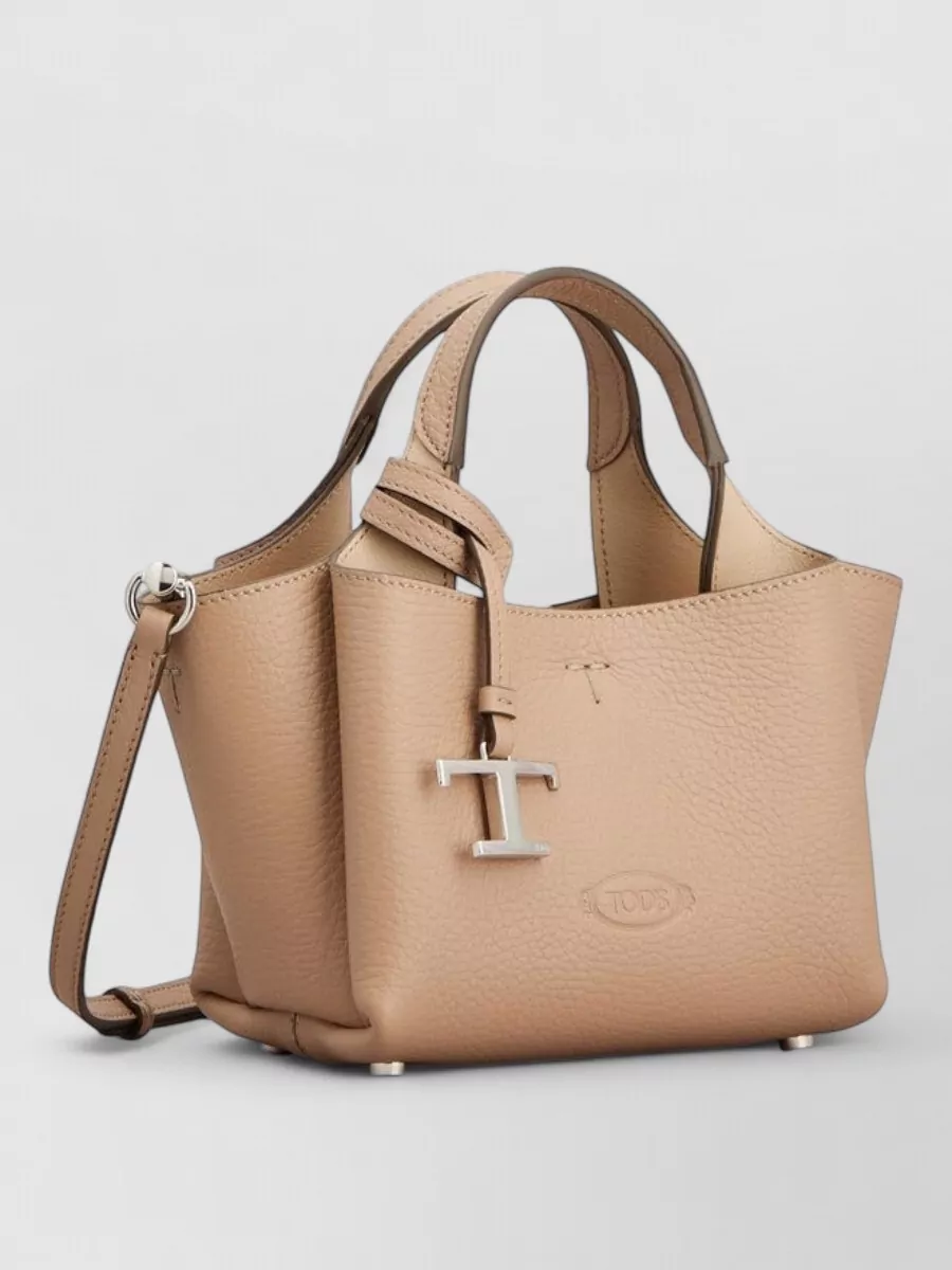 Tod's Micro Leather Tote Bag Detachable Shoulder Strap