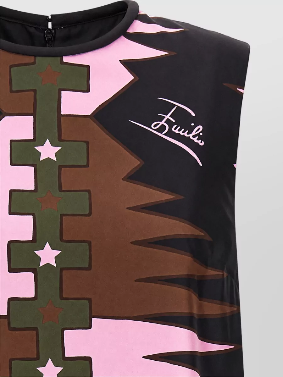 Pucci Silk Valdimontone Print Sleeveless Mini Dress