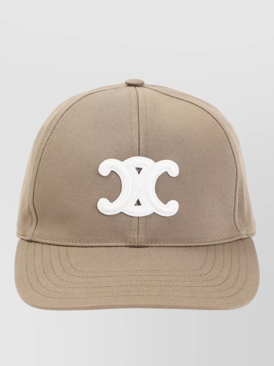 Celine Triomphe Six-panel Baseball Cap In Brown