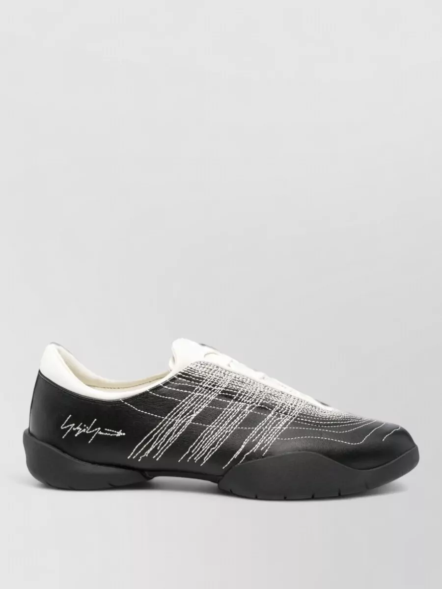 Y-3 Leather Low Top Lace-Up Shoes
