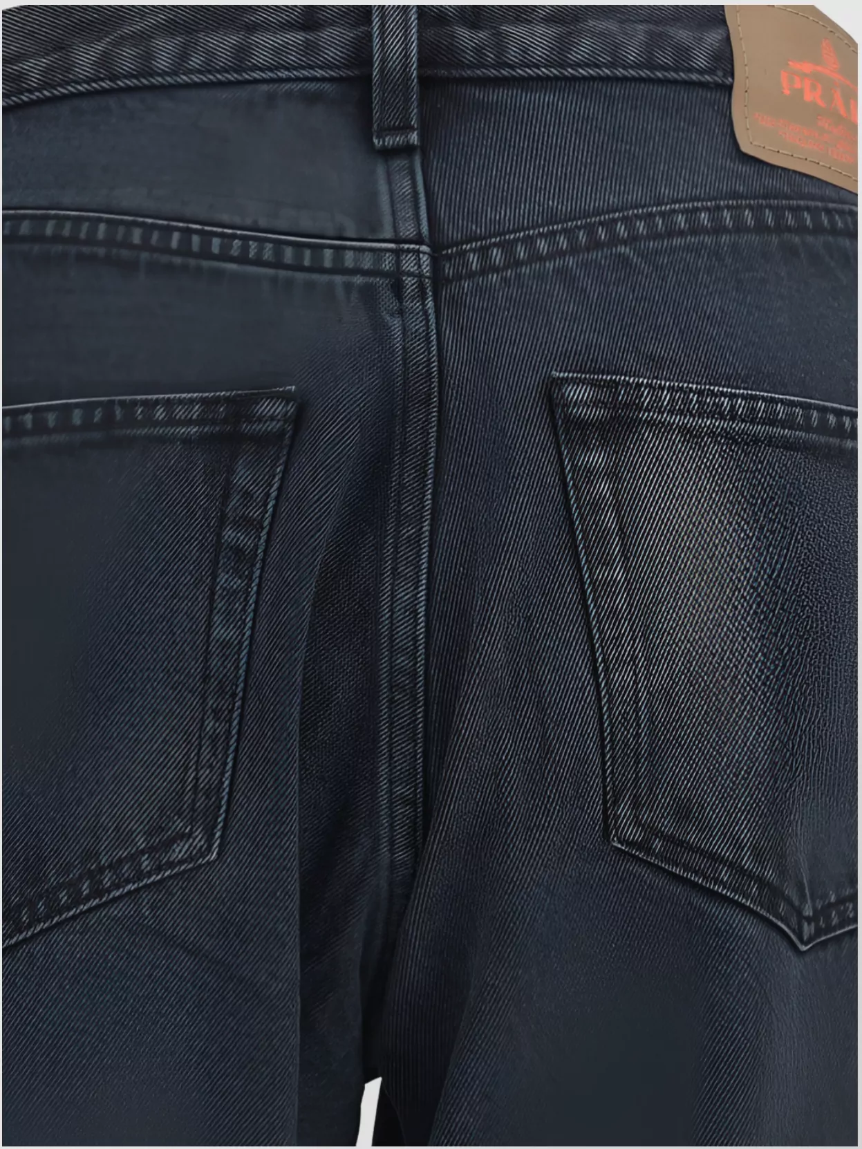 Prada Cotton Jeans With Iconic Back Pockets And Belt Loops In Blue