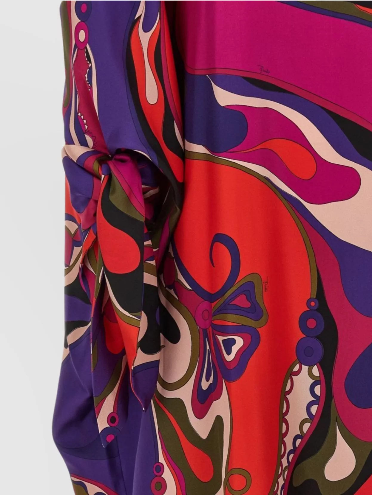 Pucci Floral Print Long Kaftan Bow Detail