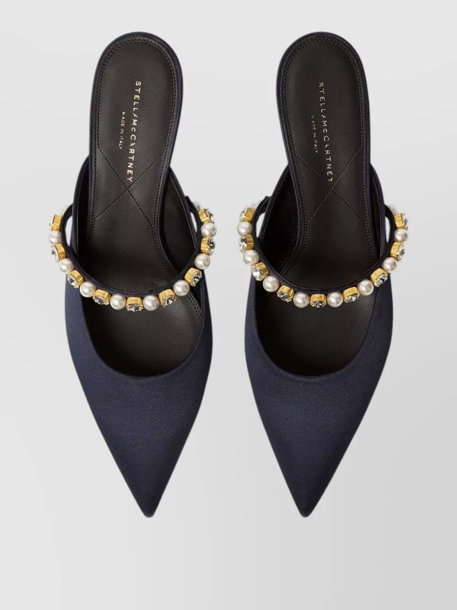 Stella Mccartney Pearl-Embellished Pointed-Toe Mules
