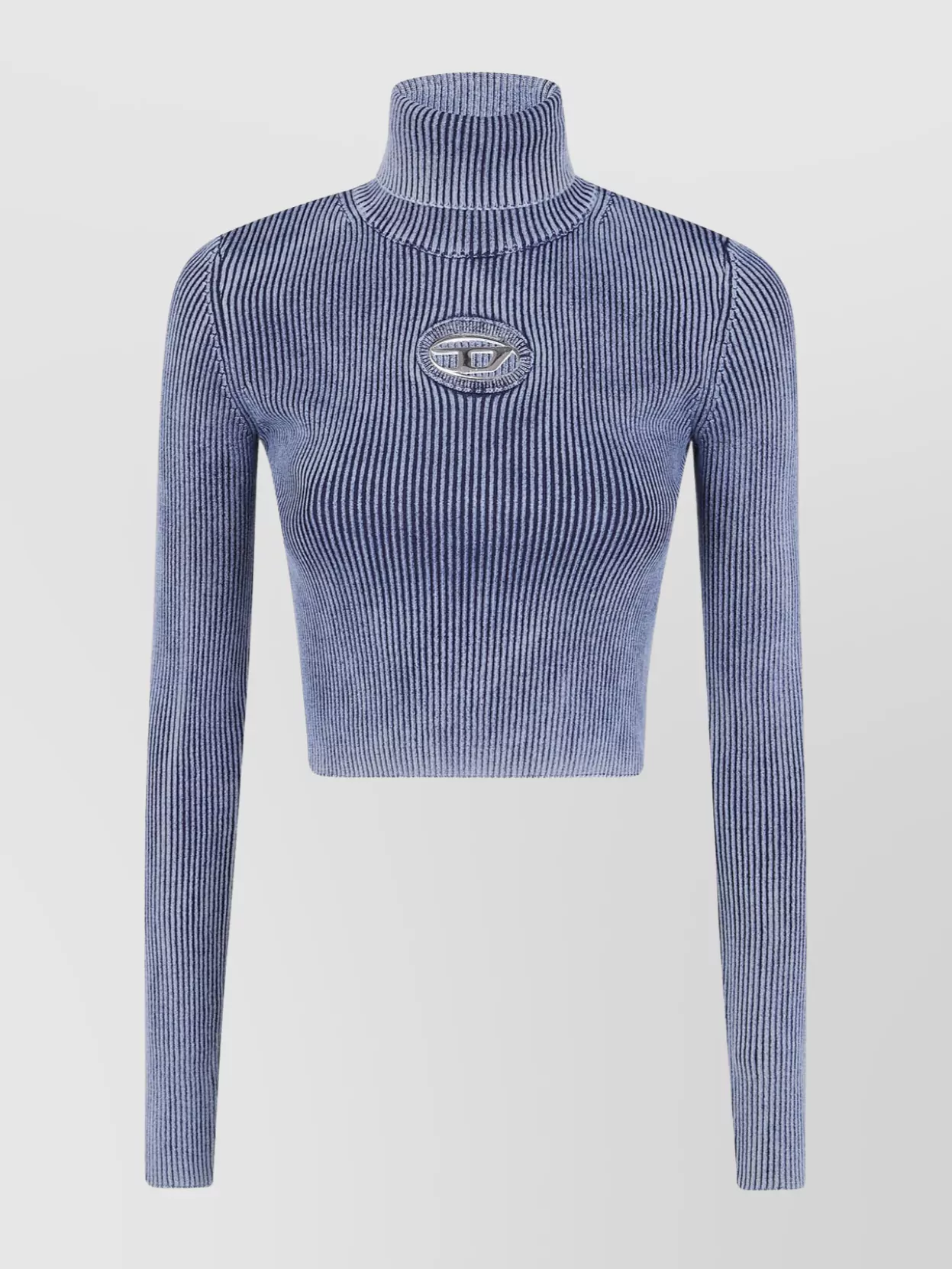 Diesel Cropped Turtleneck Sweater Ribbed Texture
