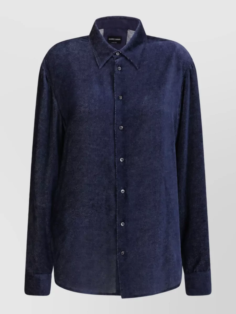 Giorgio Armani silk blend textured regular-fit shirt