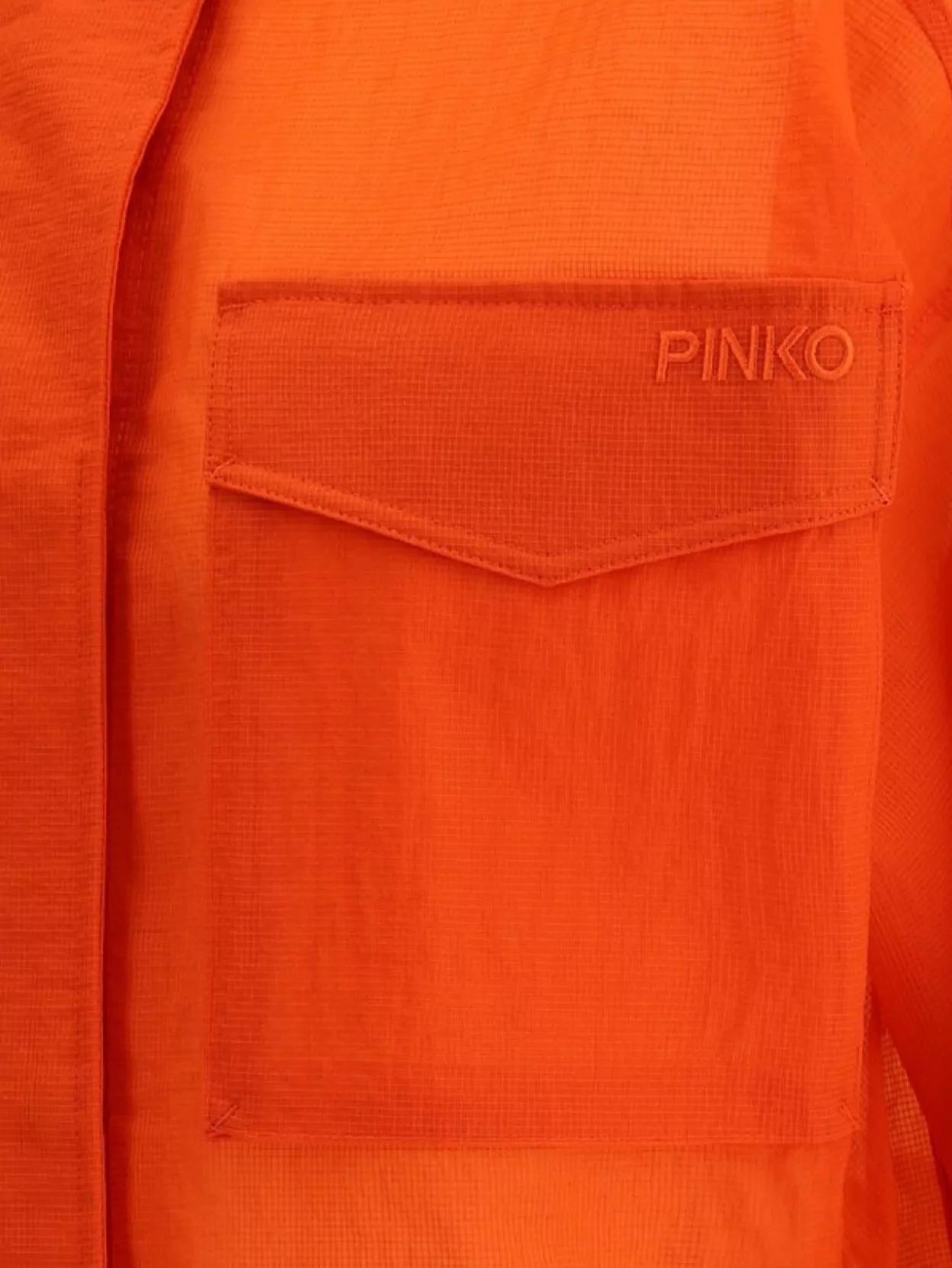 Pinko Cropped Jacket Contemporary Adjustable Hem In Orange