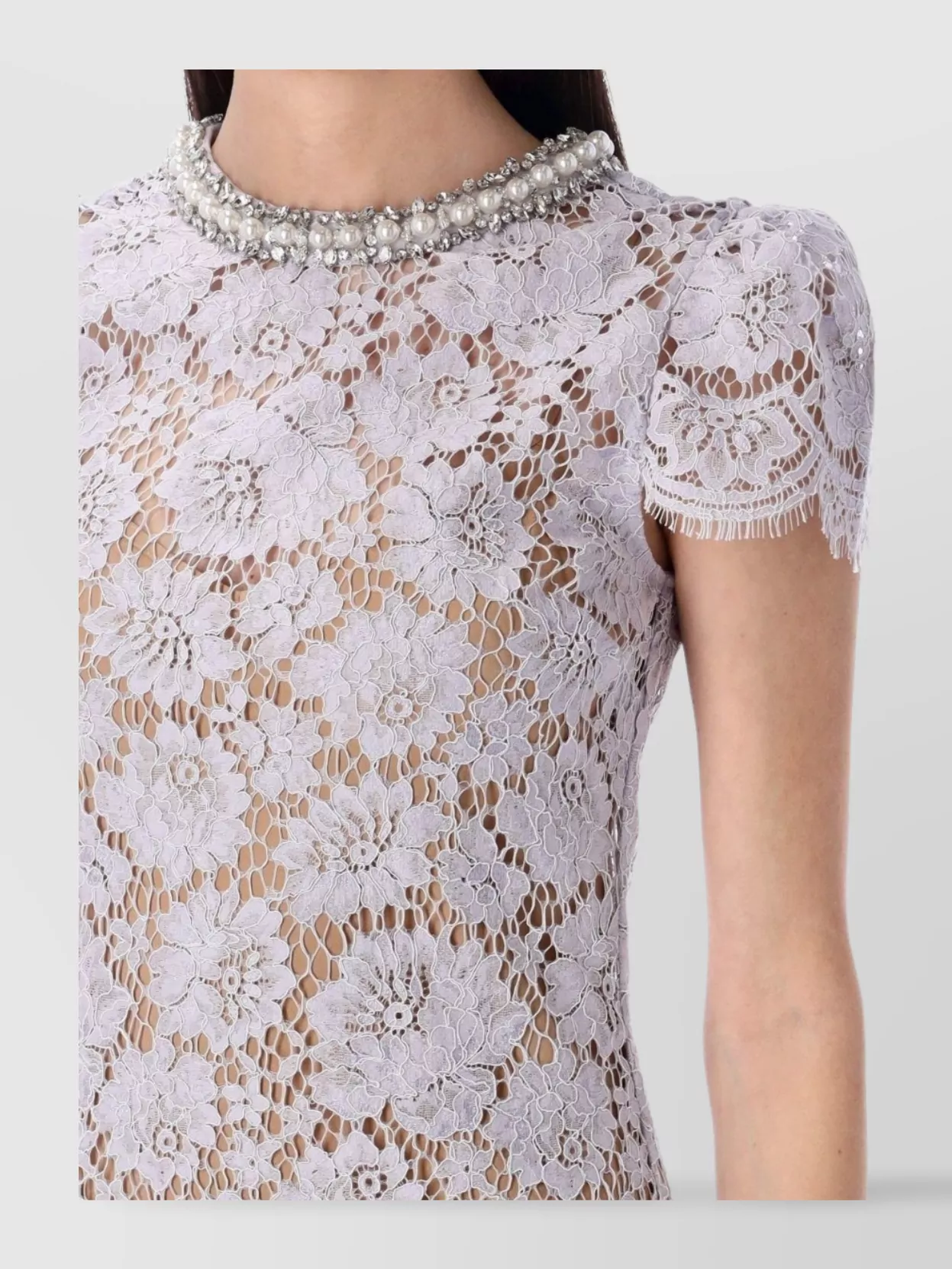 ワンピース SELF PORTRAIT LACE A LINE MINI DRESS CRYSTAL COLLAR Self-Portrait Lace a line mini dress crystal collar | The